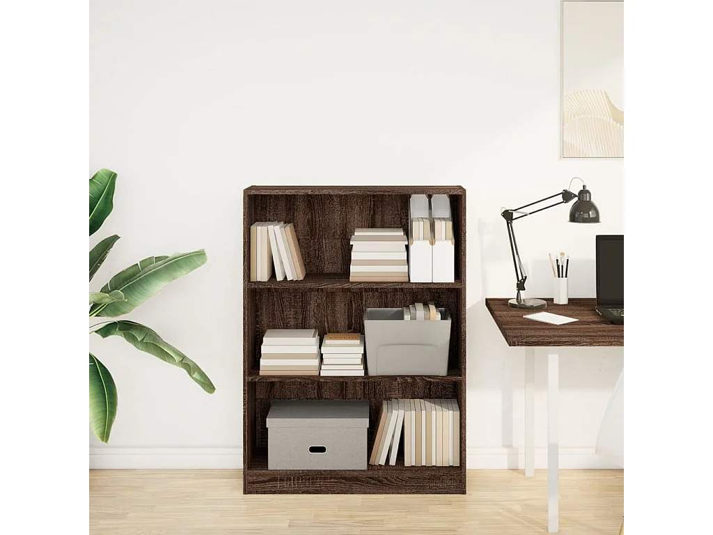 Bücherregal Braun Eichen-Optik 80x24x109 cm Holzwerkstoff