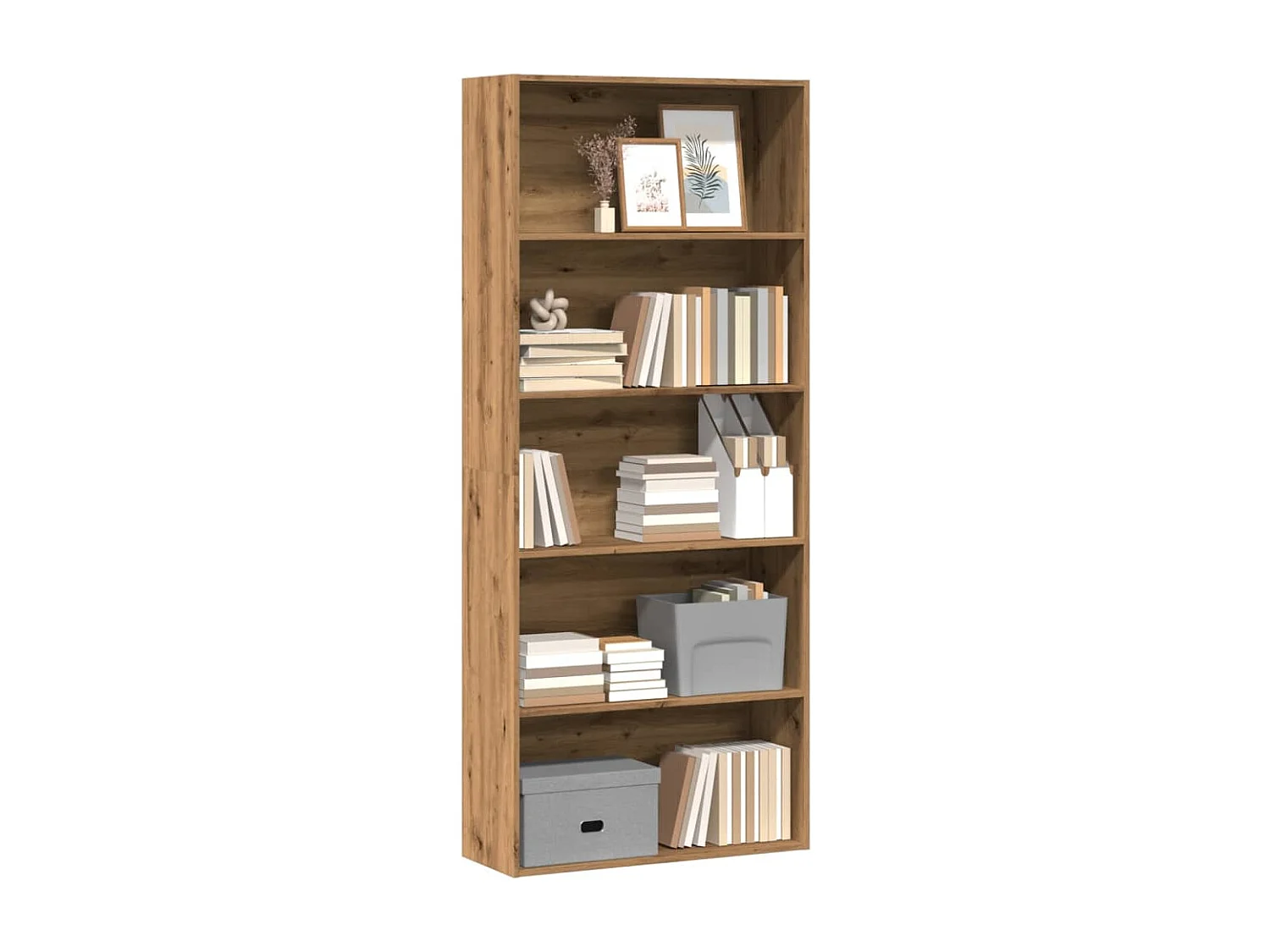 Estantería madera de ingeniería roble artisian 80x30x189 cm