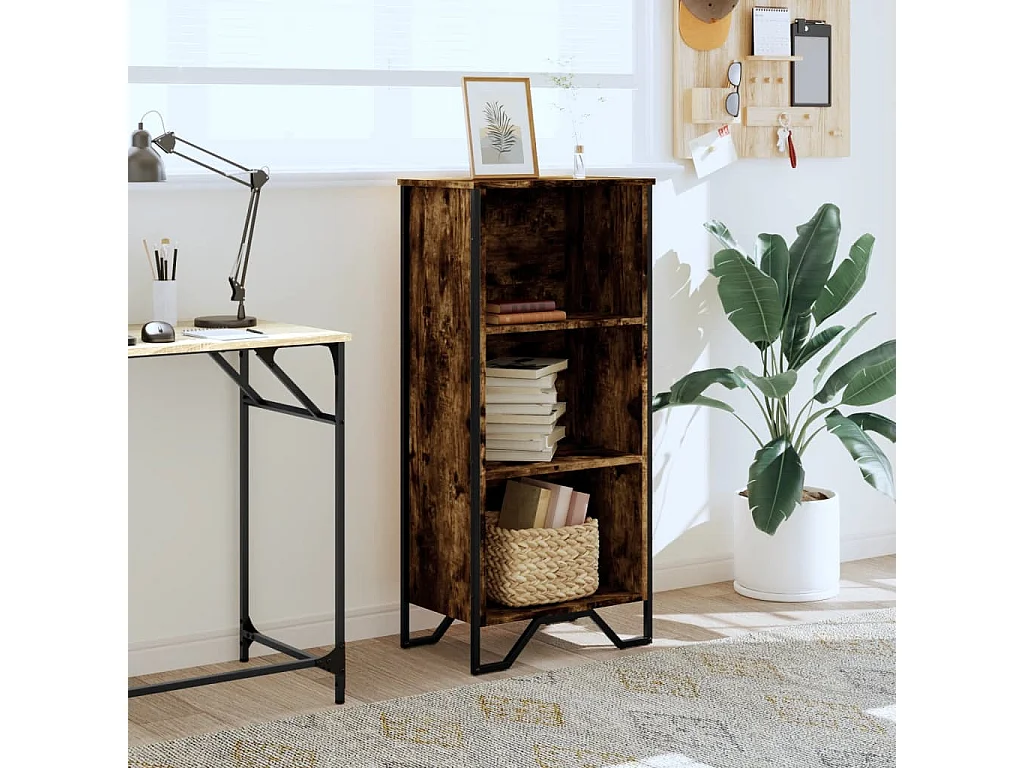 Libreria Rovere Fumo 50x31x106 cm in Legno Multistrato