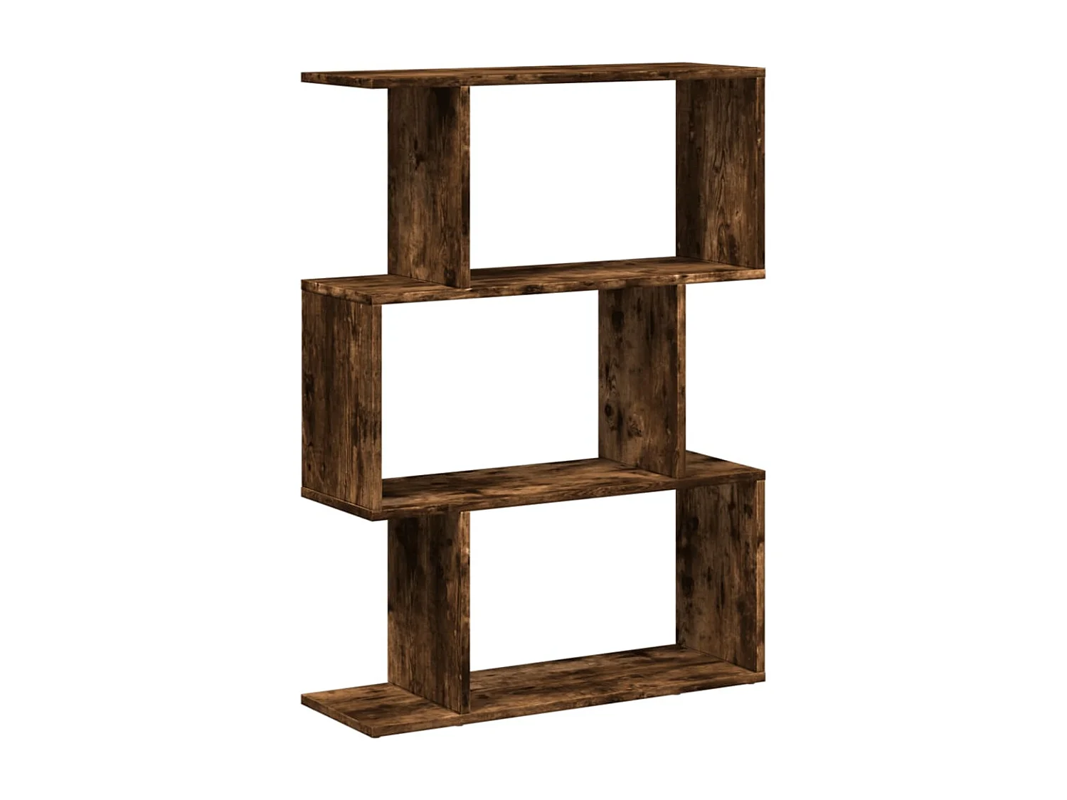 Étagère séparatrice de pièce à 3 niveaux chêne fumé 70x24x97 cm