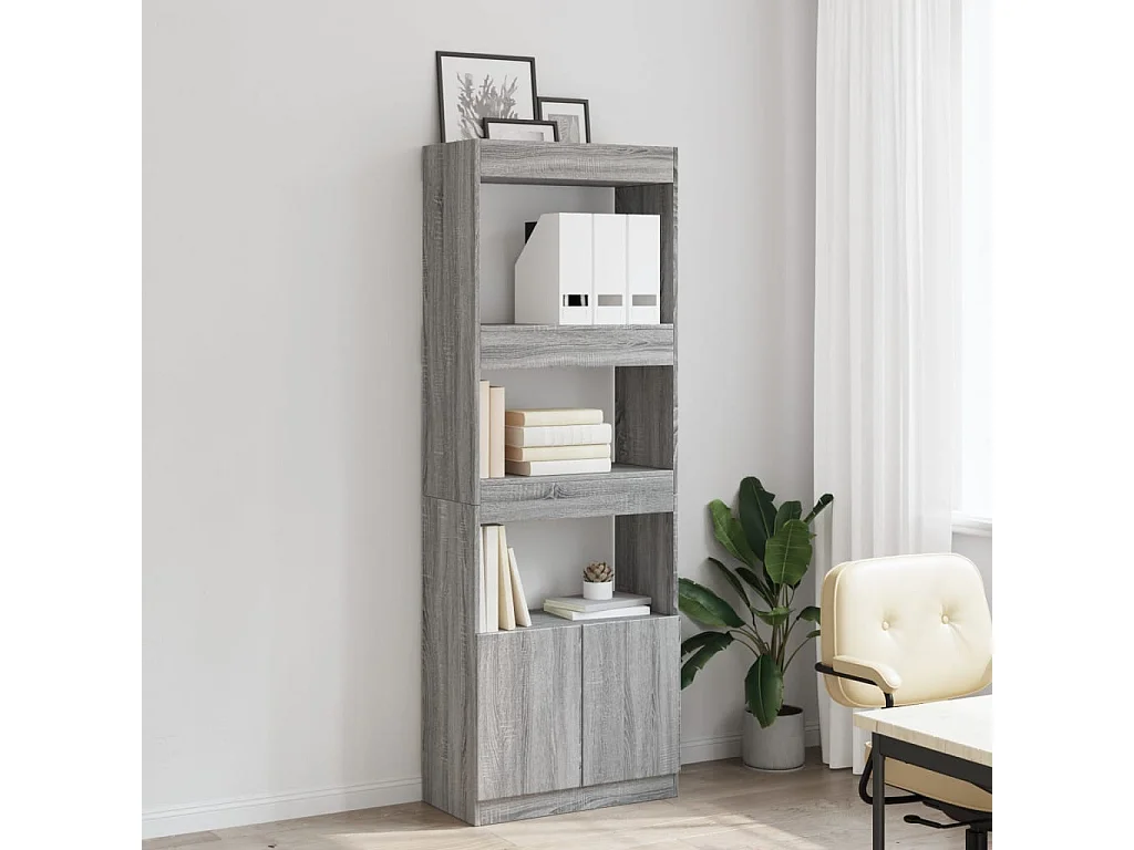 Credenza Grigio Sonoma 63x33x180 cm in Truciolato