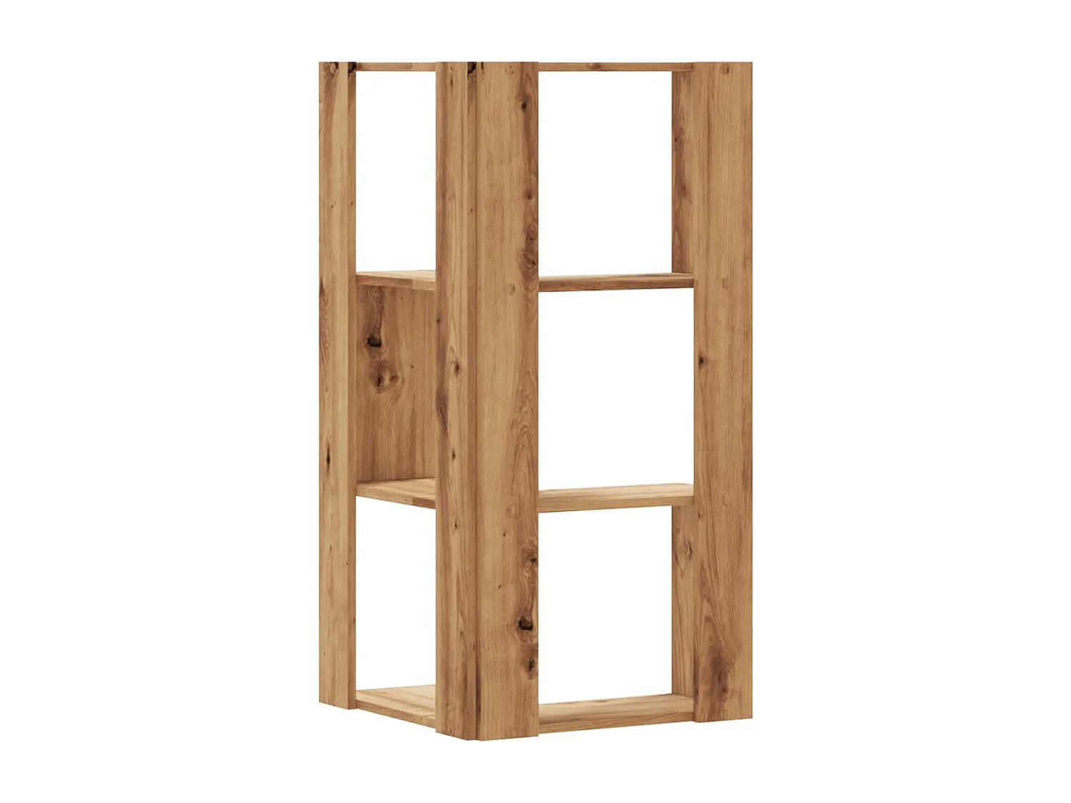 Bibliothèque d'angle à 3 niveaux noir bois d'ingénierie