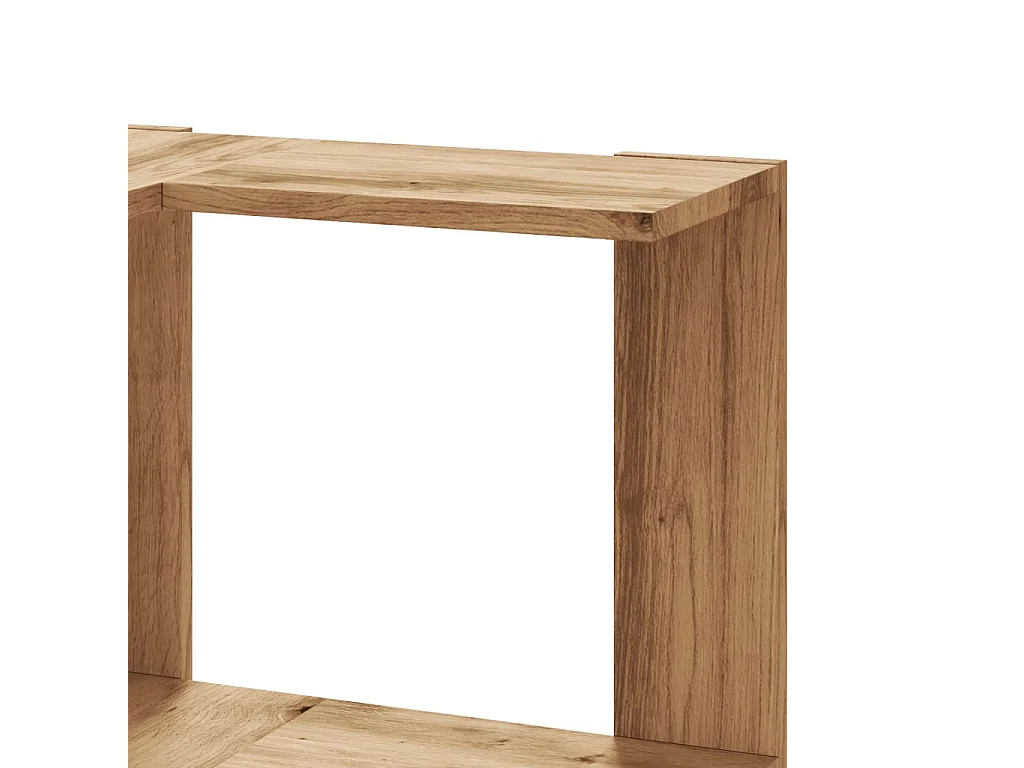 Bibliothèque d'angle à 3 niveaux noir bois d'ingénierie