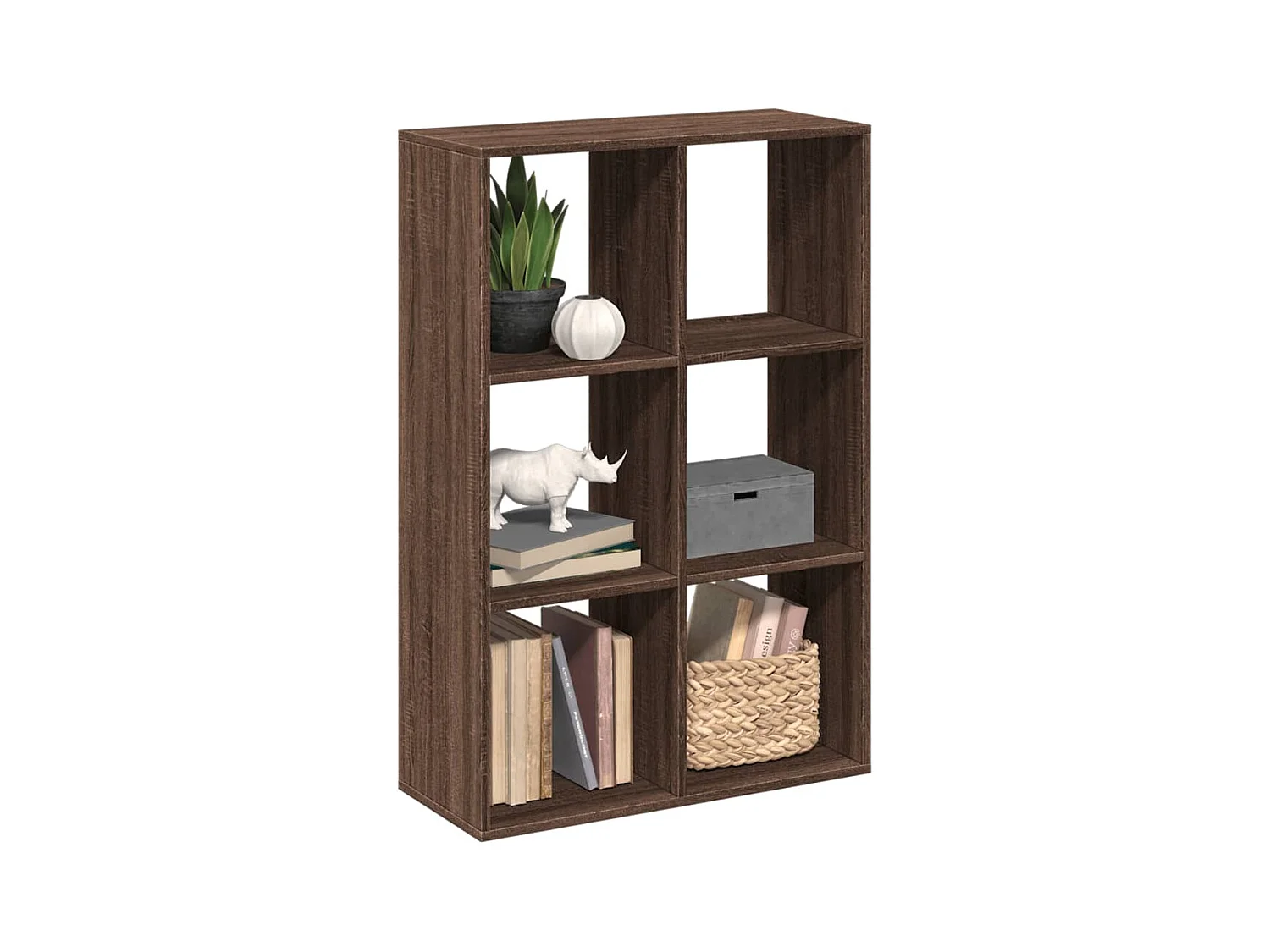 Libreria Divisorio Rovere Marrone 69,5x29x103,5cm in Truciolato