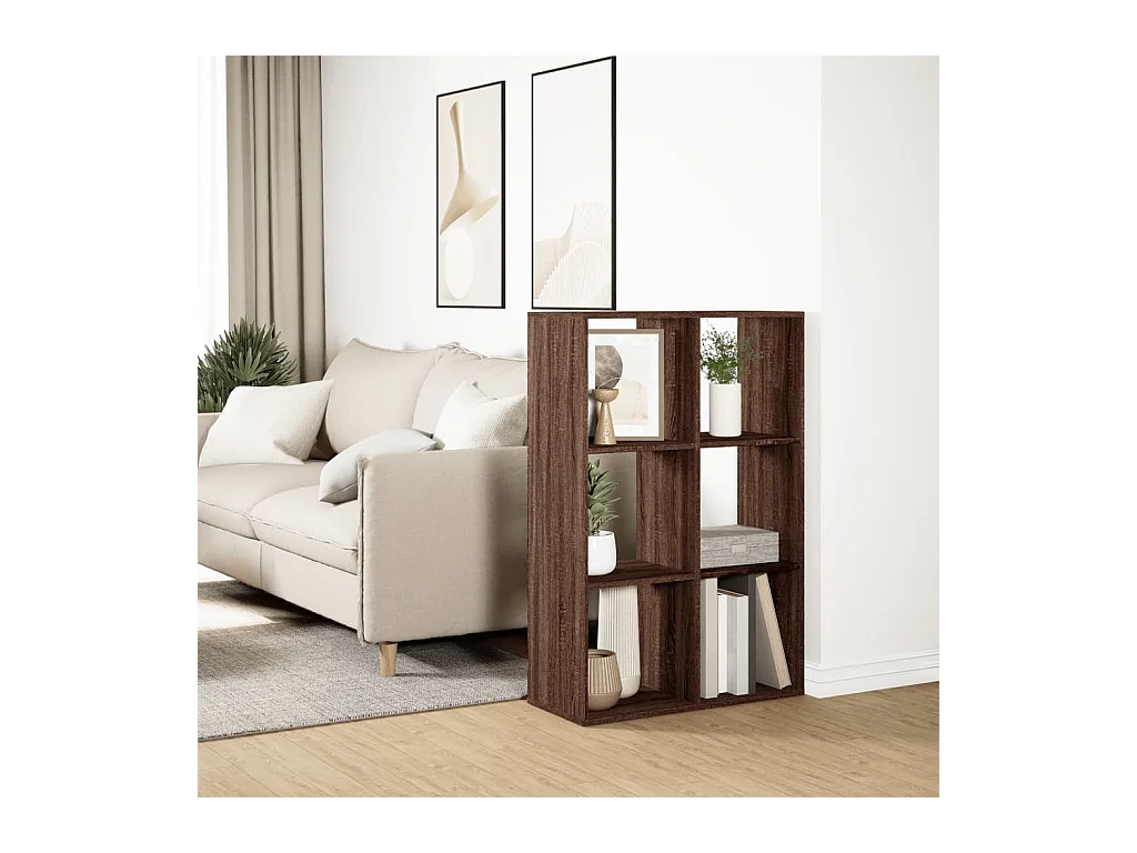 Libreria Divisorio Rovere Marrone 69,5x29x103,5cm in Truciolato