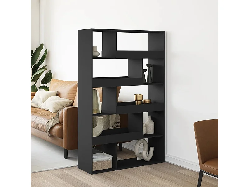 Estantería de madera de ingeniería negra 100x33x156,5 cm