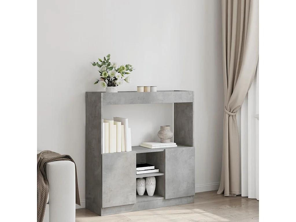 Highboard Betongrau 92x33x100 cm Holzwerkstoff