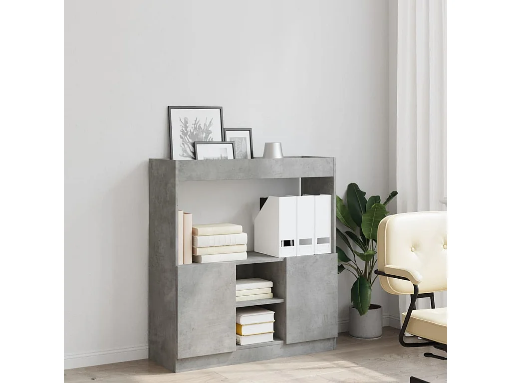 Highboard Betongrau 92x33x100 cm Holzwerkstoff