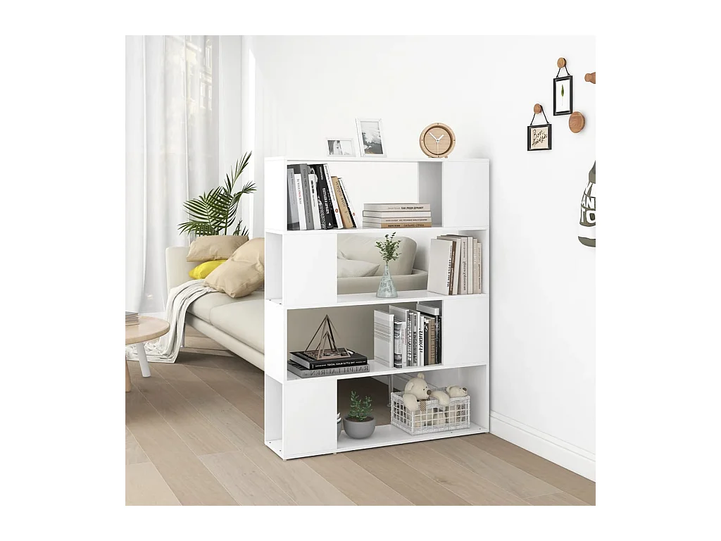 Bücherregal Raumteiler Weiß 100x24x124 cm