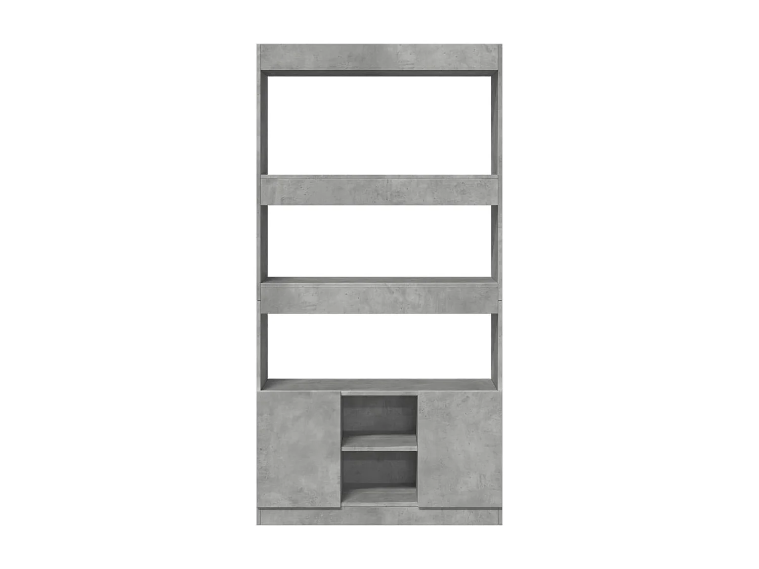 Buffet haut gris béton 92x33x180 cm bois d'ingénierie