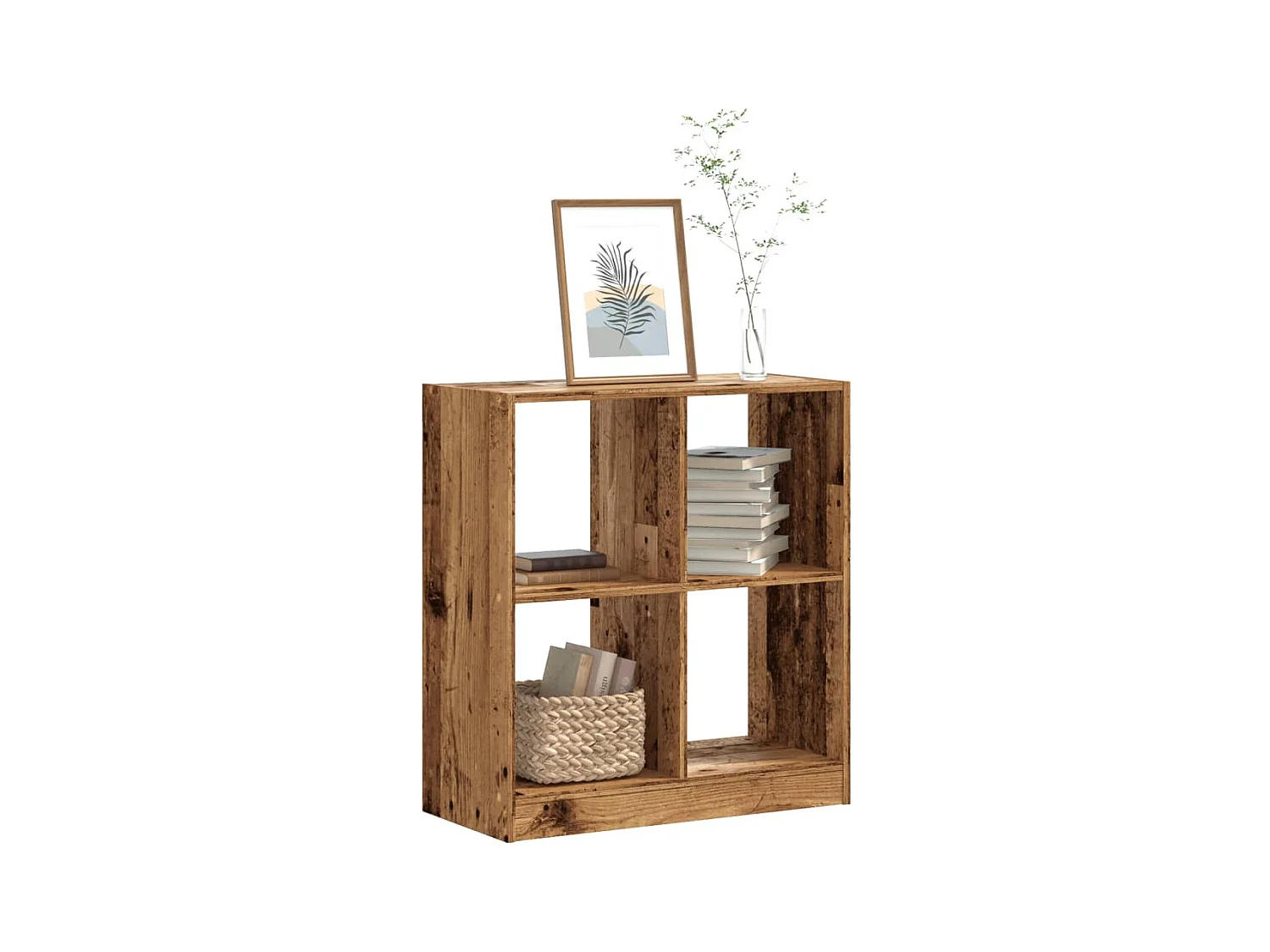 Boekenkast 68,5x32x75 cm bewerkt hout oud houtkleurig