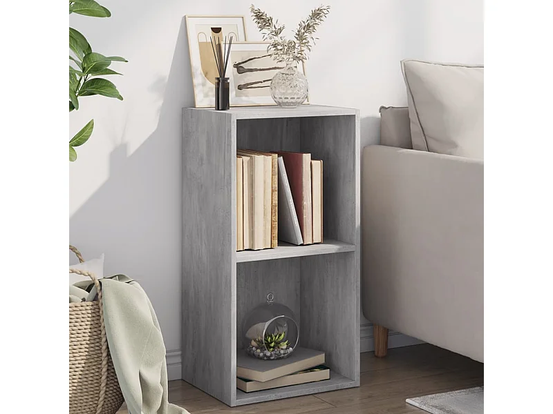 Bücherregal 2 Fächer Betongrau 40x30x76,5 cm Holzwerkstoff
