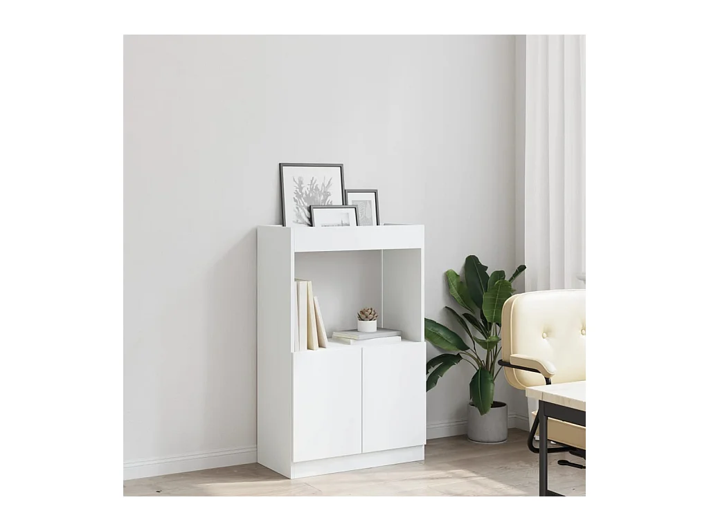 Buffet haut blanc 63x33x100 cm bois d'ingénierie