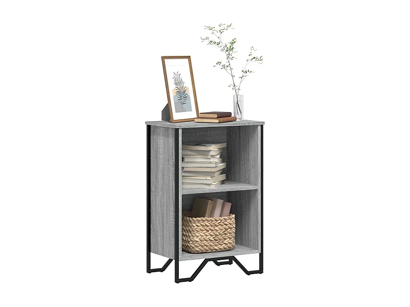 Libreria Grigio Sonoma 50x31x74,5 cm in Legno Multistrato