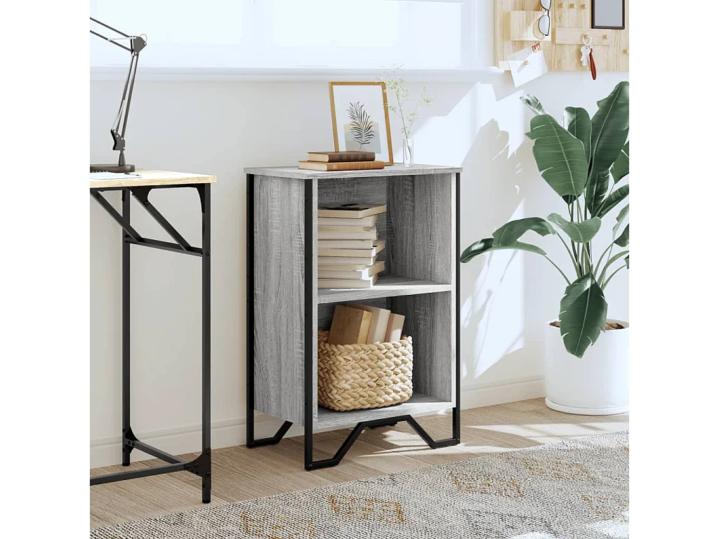 Libreria Grigio Sonoma 50x31x74,5 cm in Legno Multistrato