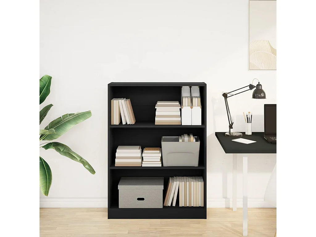 Estante 80x24x109 cm derivados de madeira preto