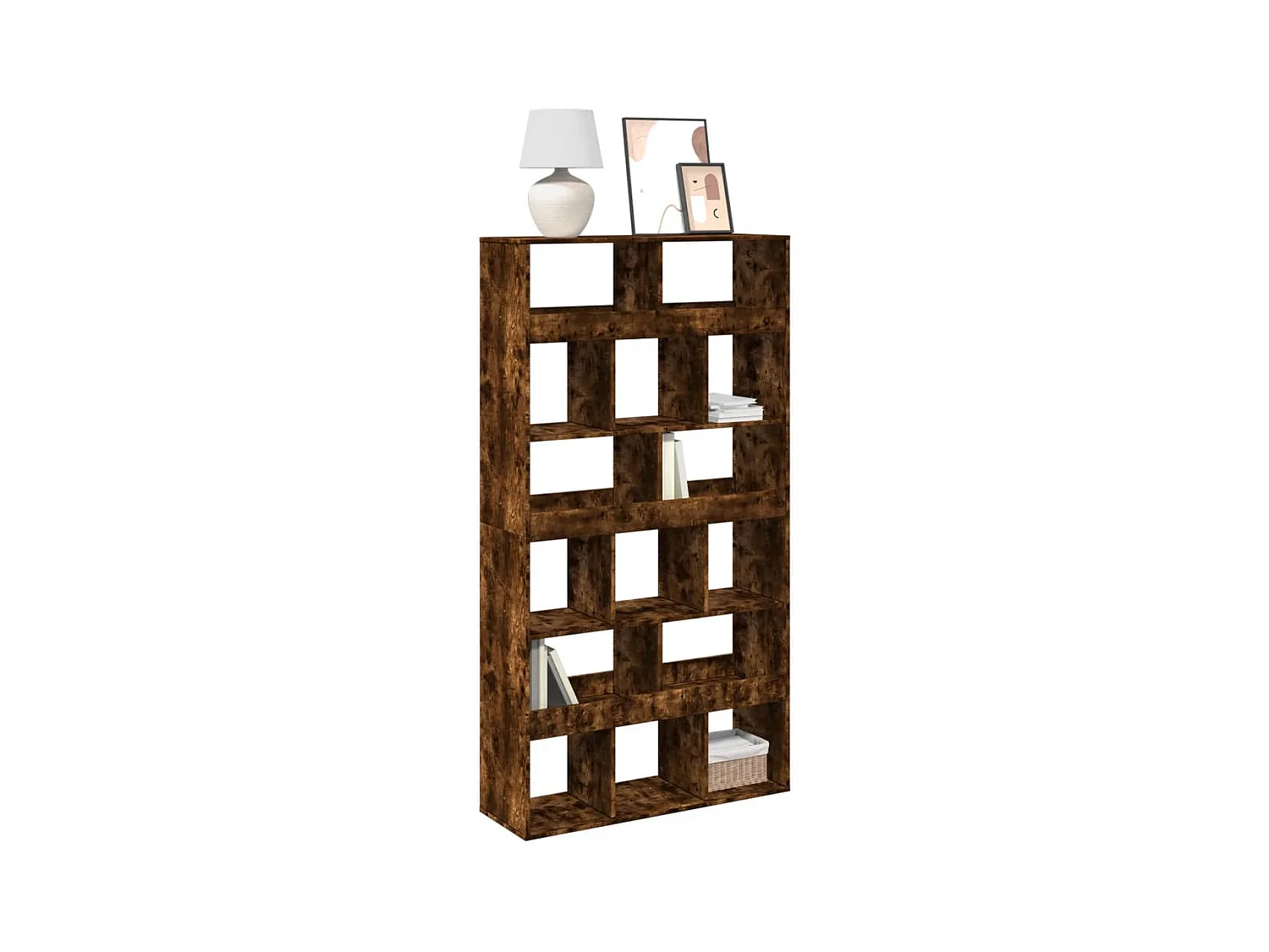 Bibliothèque chêne fumé 100x33x187,5 cm bois d'ingénierie