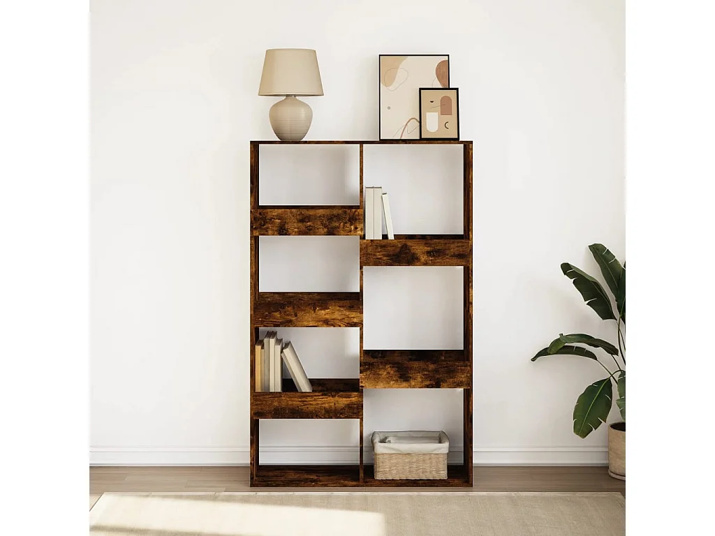 Bibliothèque chêne fumé 100x33x155,5 cm bois d'ingénierie