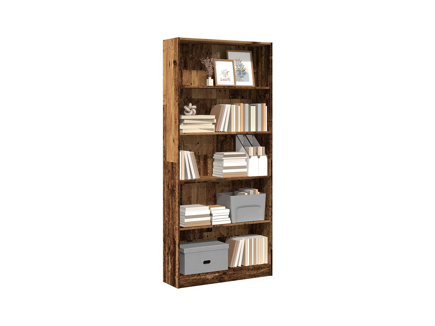 Libreria Legno Antico 80x24x176 cm in Legno Multistrato
