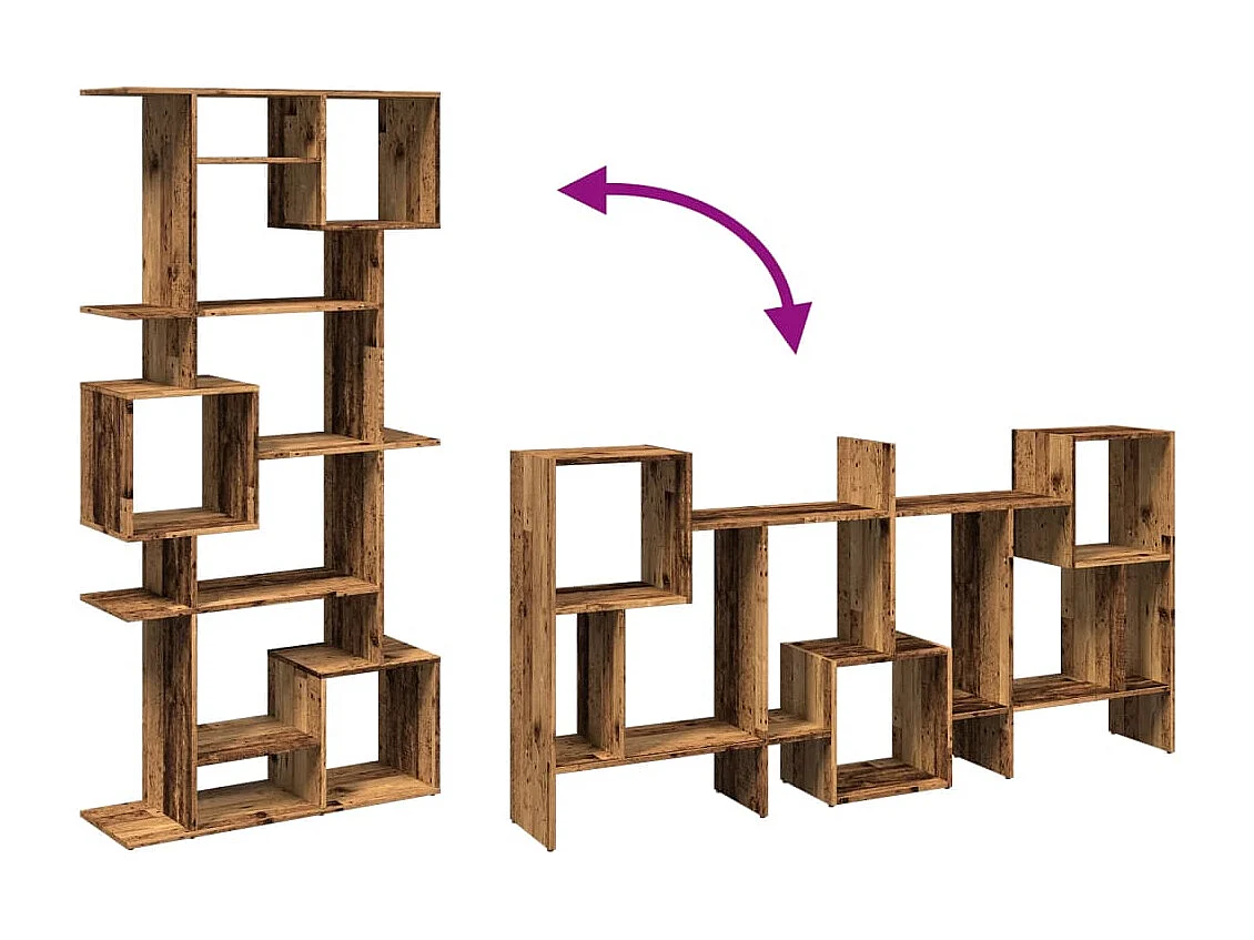 Étagère séparatrice de pièce 3 niveaux chêne sonoma 99x29x99 cm
