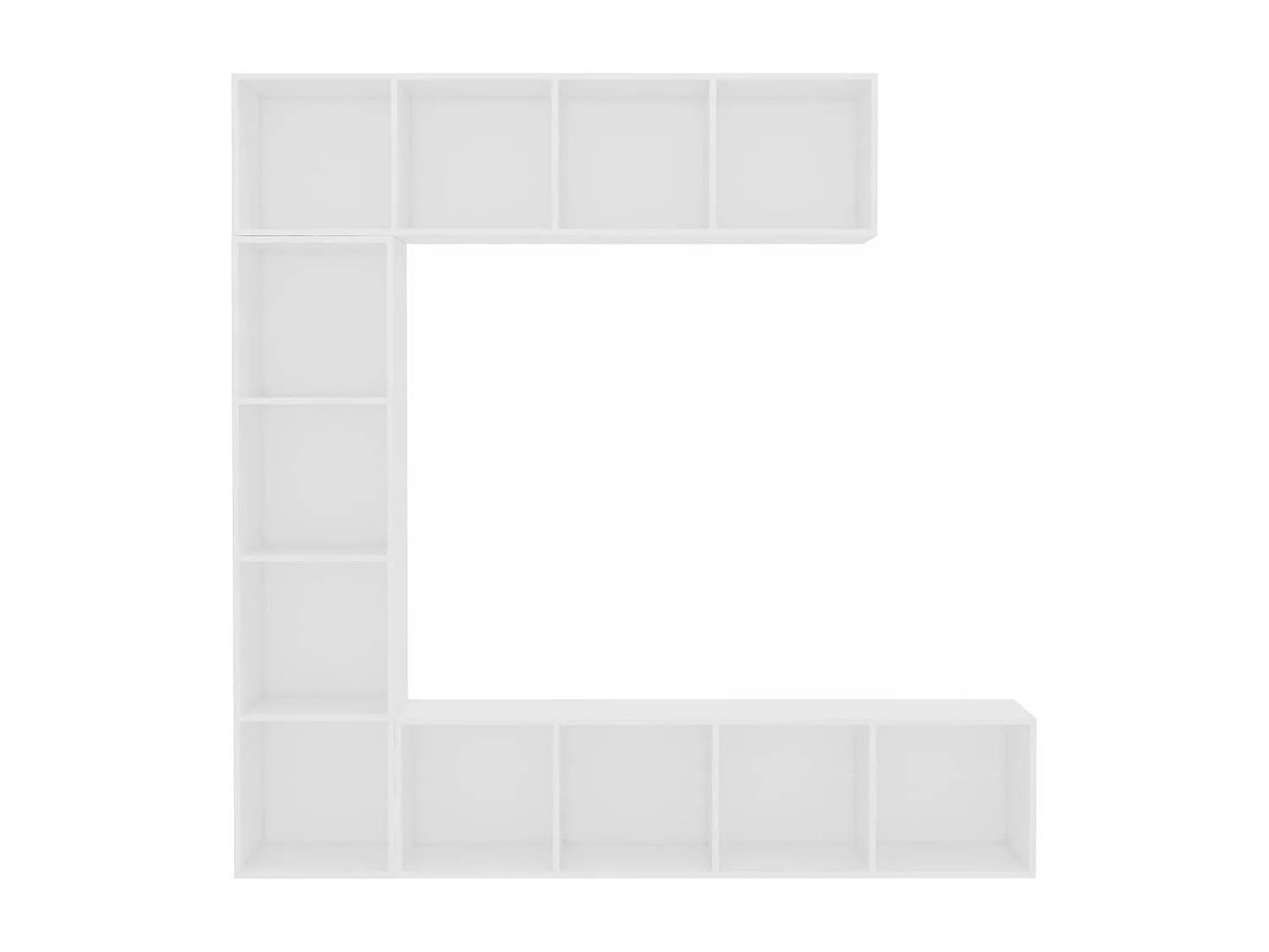 Ensemble de bibliothèque/meuble TV 3 pcs Blanc 180x30x180 cm