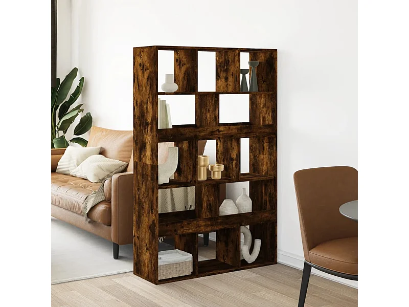 kamerscherm 100x33x156,5 cm bewerkt hout gerookt eikenkleurig