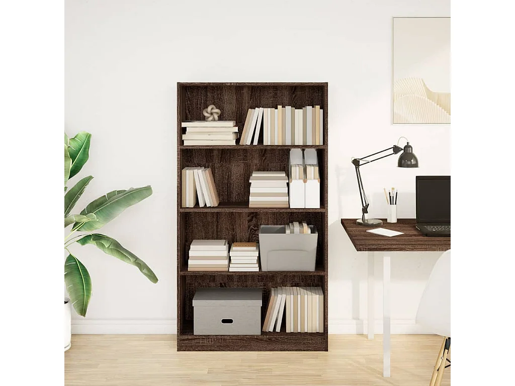 Bibliothèque chêne marron 80x24x143 cm bois d'ingénierie