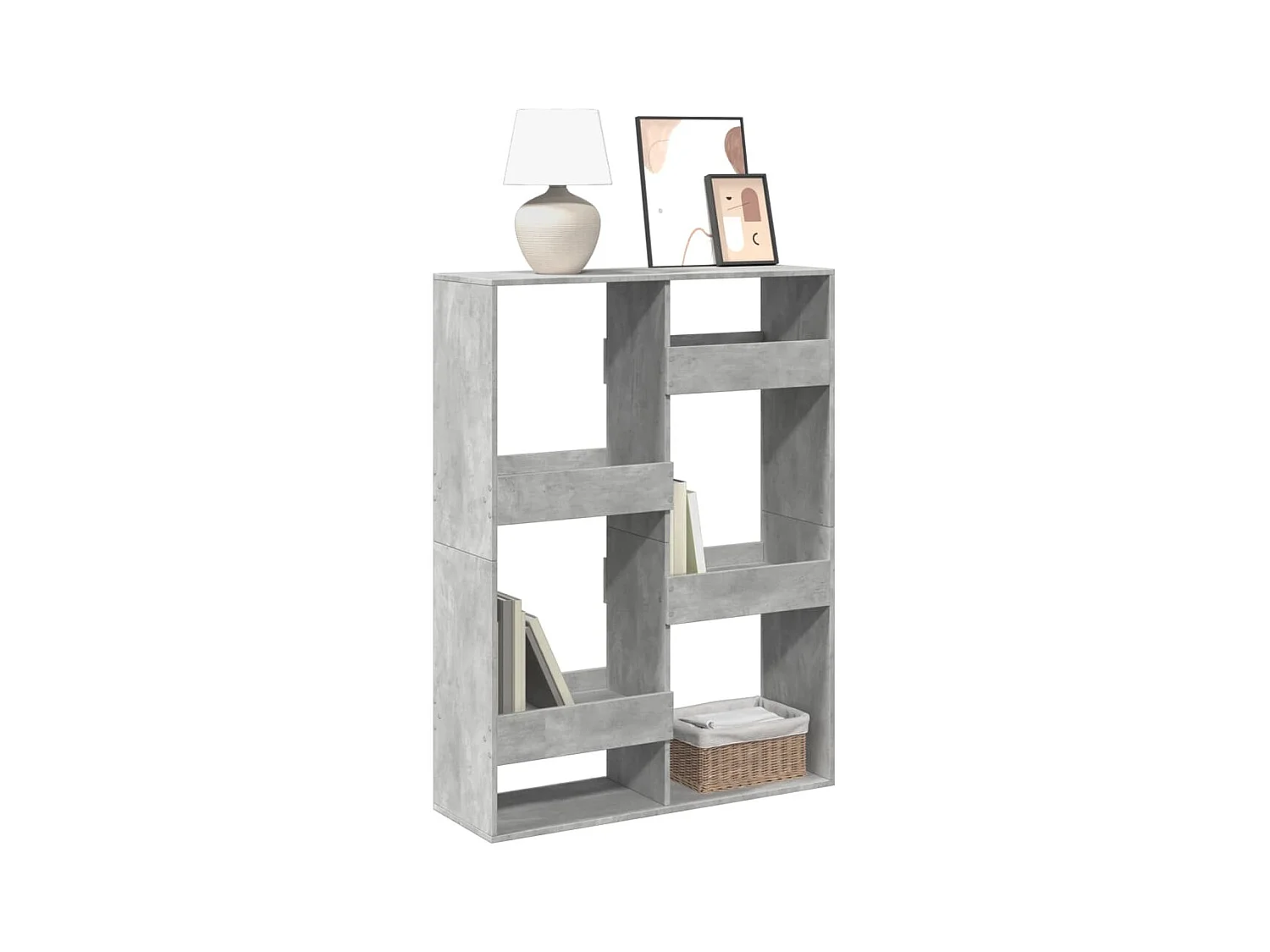 Bibliothèque gris béton 100x33x135 cm bois d'ingénierie