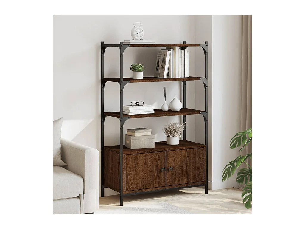 Bibliothèque à 3 niveaux chêne marron 70x30x109,5 cm