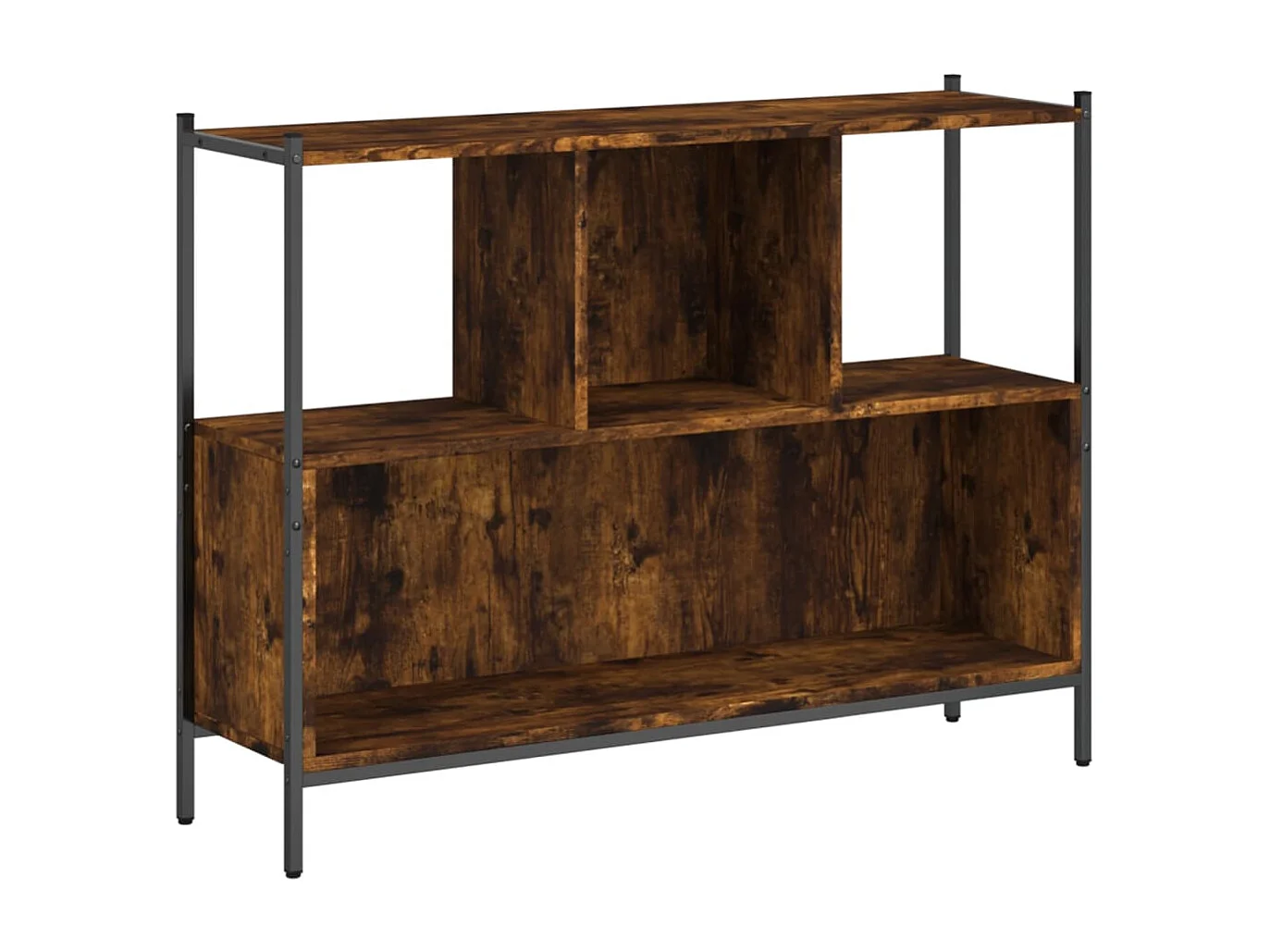 Bibliothèque chêne fumé 102x28x77,5 cm bois d'ingénierie