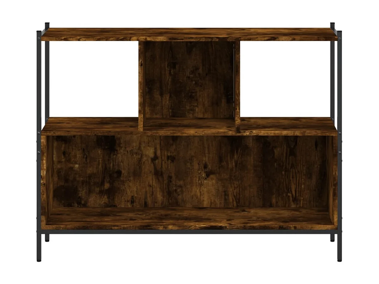 Bibliothèque chêne fumé 102x28x77,5 cm bois d'ingénierie