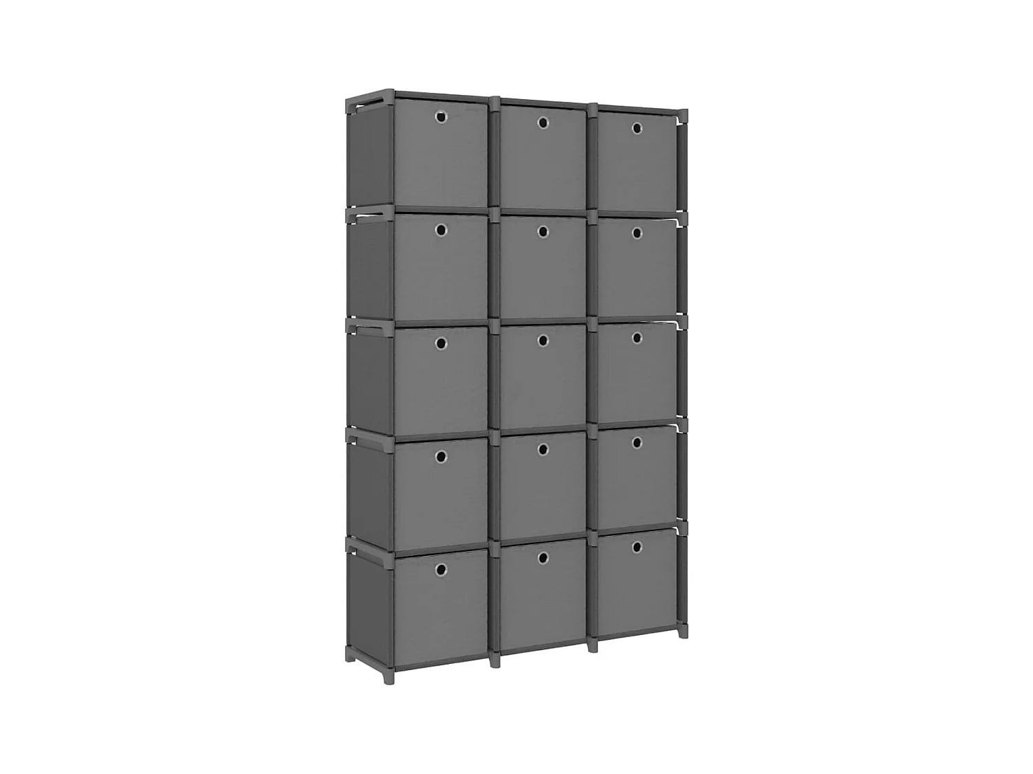 Étagère à 15 cubes avec boîtes Gris 103x30x175,5 cm Tissu