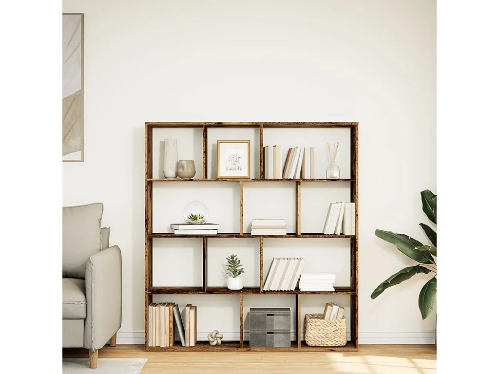 Bibliothèque vieux bois 132x29x141,5 cm bois d'ingénierie