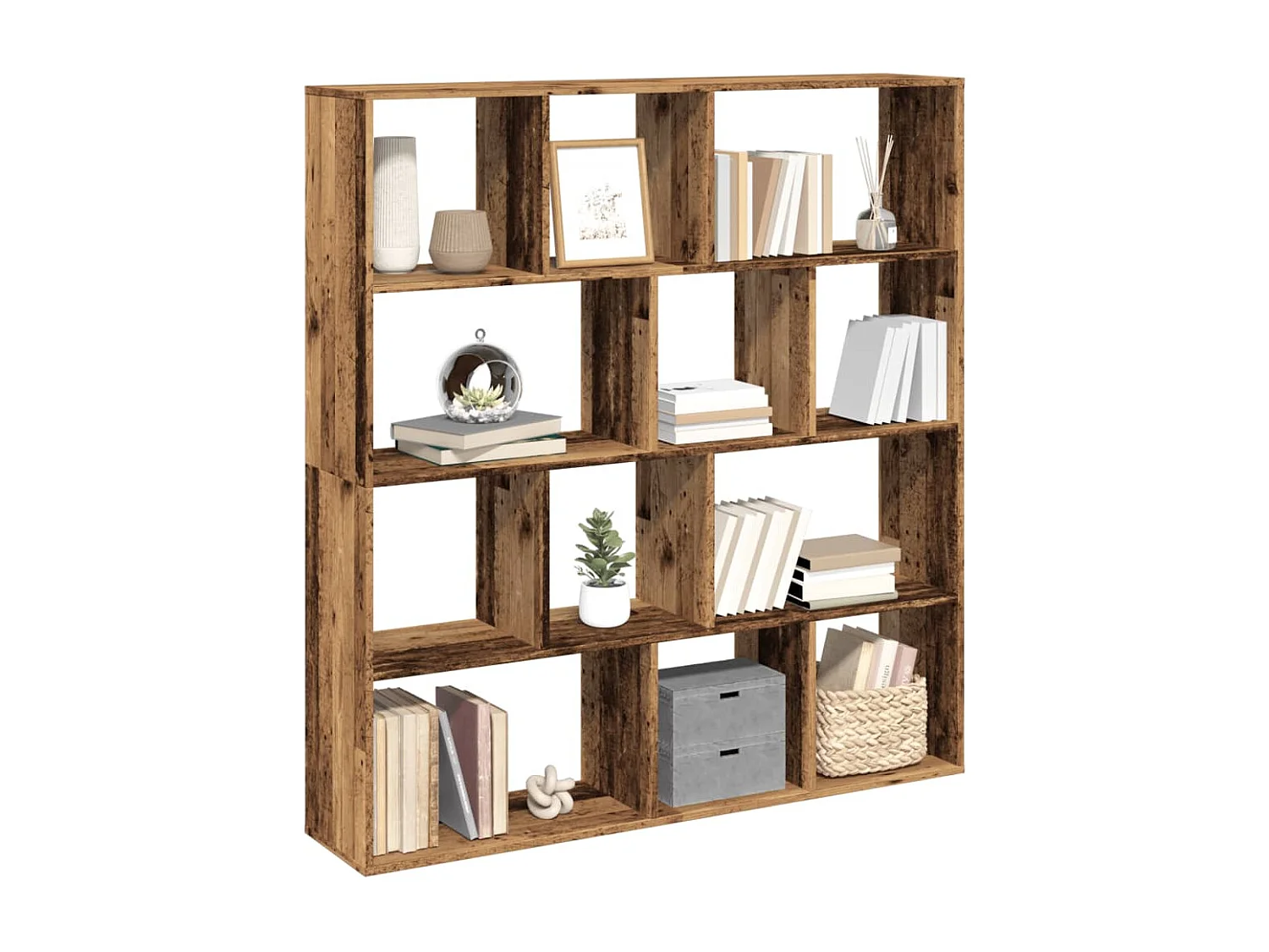 Bibliothèque vieux bois 132x29x141,5 cm bois d'ingénierie