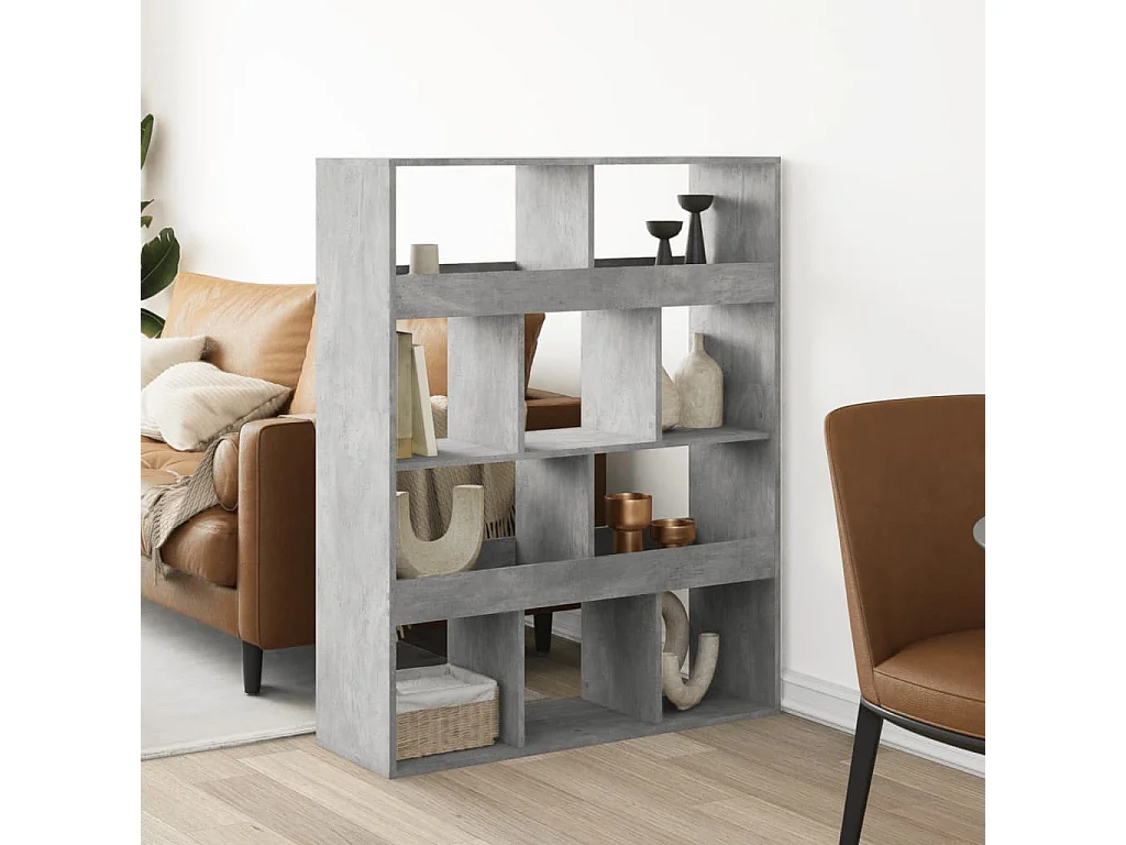 Divisorio Stanza Grigio Cemento 100x33x125,5 cm in Truciolato