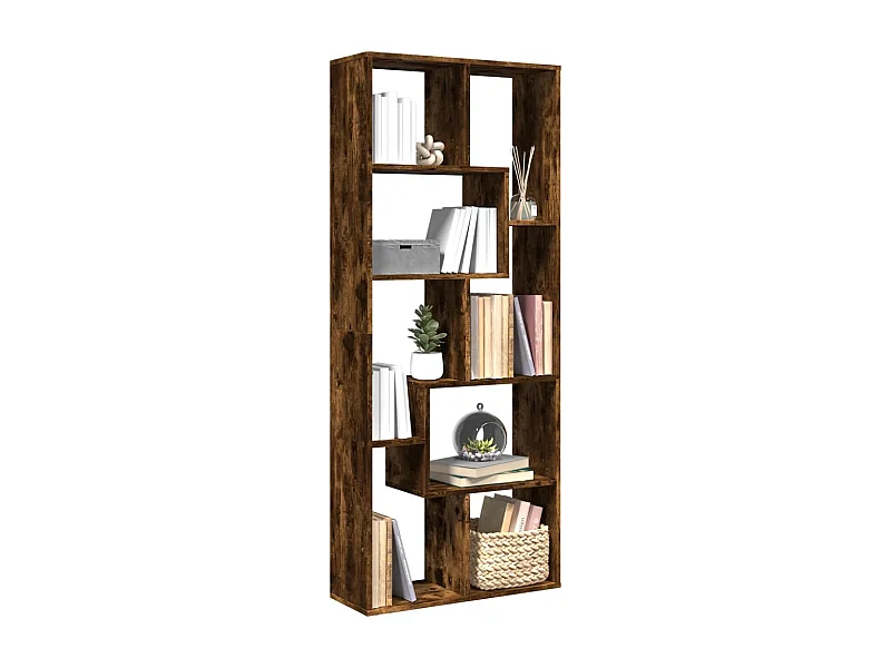 Raumteiler-Bücherregal Räuchereiche 67x25x161,5cm Holzwerkstoff
