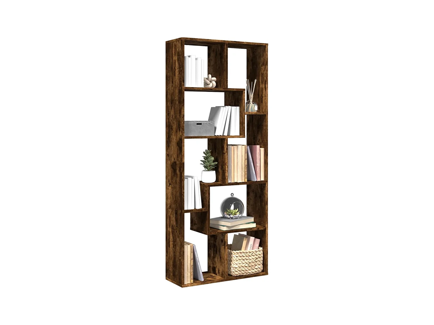 Libreria Divisorio Rovere Fumo 67x25x161,5 cm in Truciolato