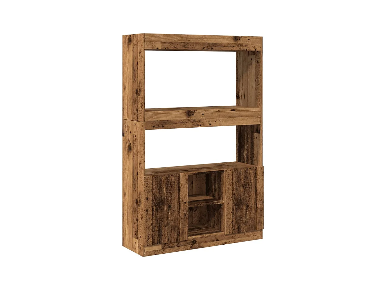 Buffet haut vieux bois 92x33x140 cm bois d'ingénierie