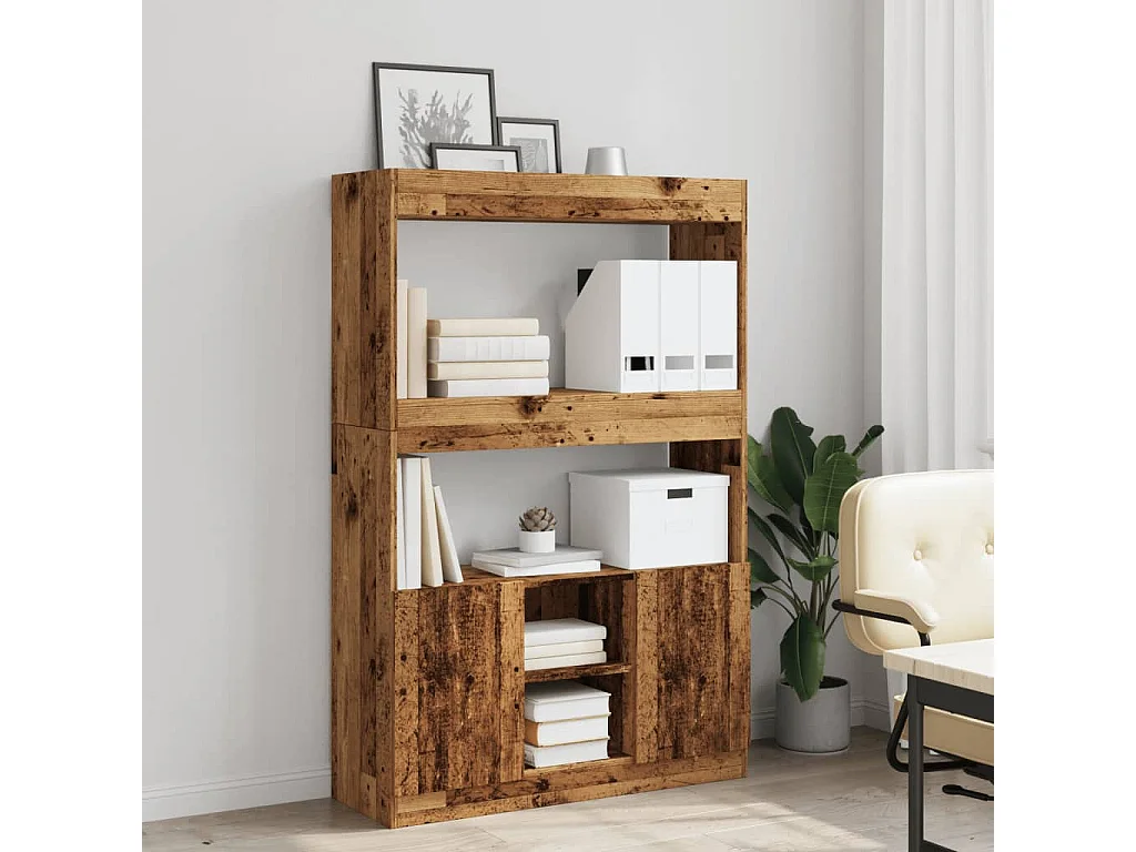 Highboard Altholz-Optik 92x33x140 cm Holzwerkstoff