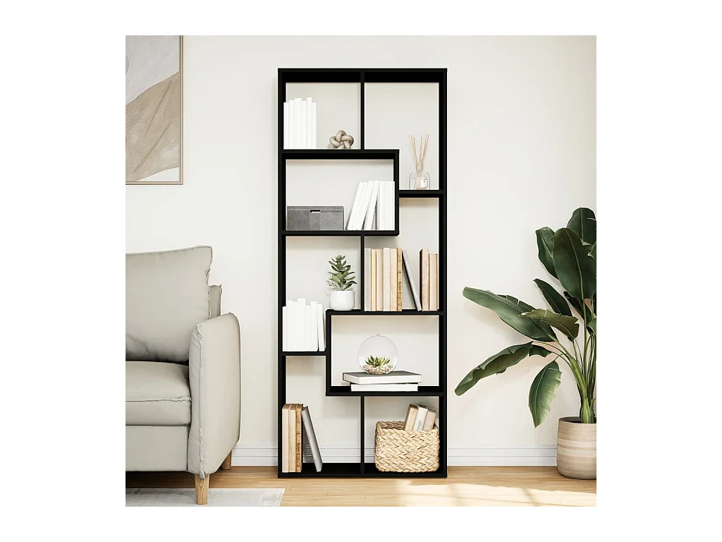 Raumteiler-Bücherregal Schwarz 67x25x161,5 cm Holzwerkstoff