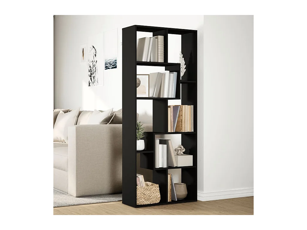 Raumteiler-Bücherregal Schwarz 67x25x161,5 cm Holzwerkstoff