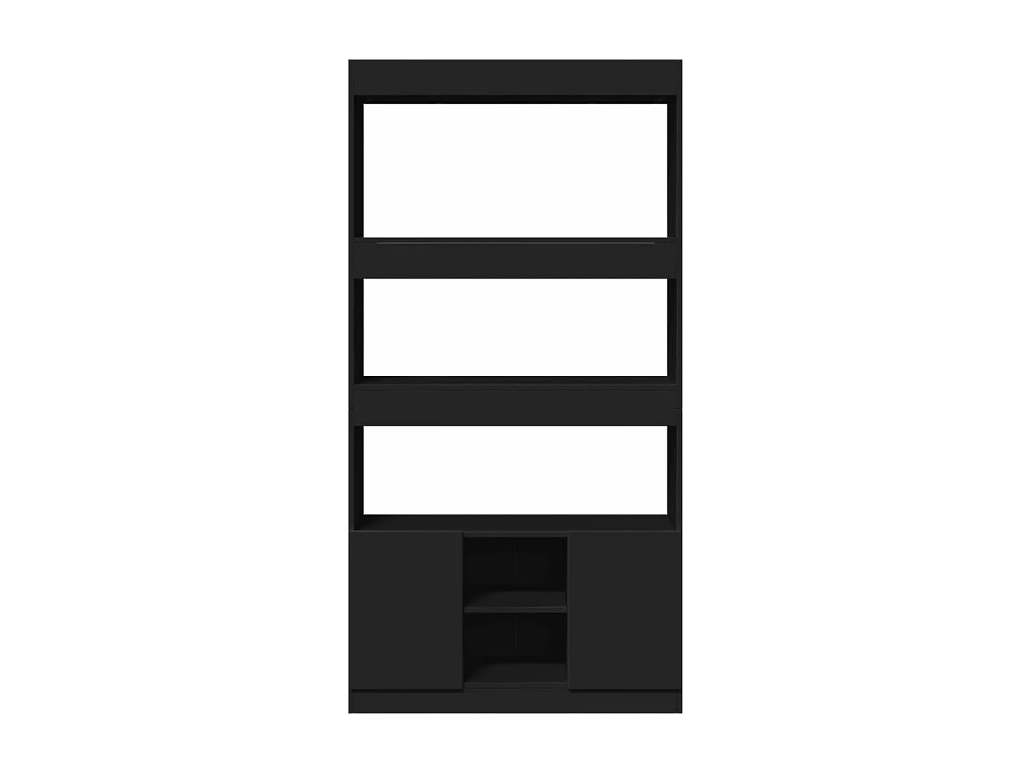 Highboard Schwarz 92x33x180 cm Holzwerkstoff