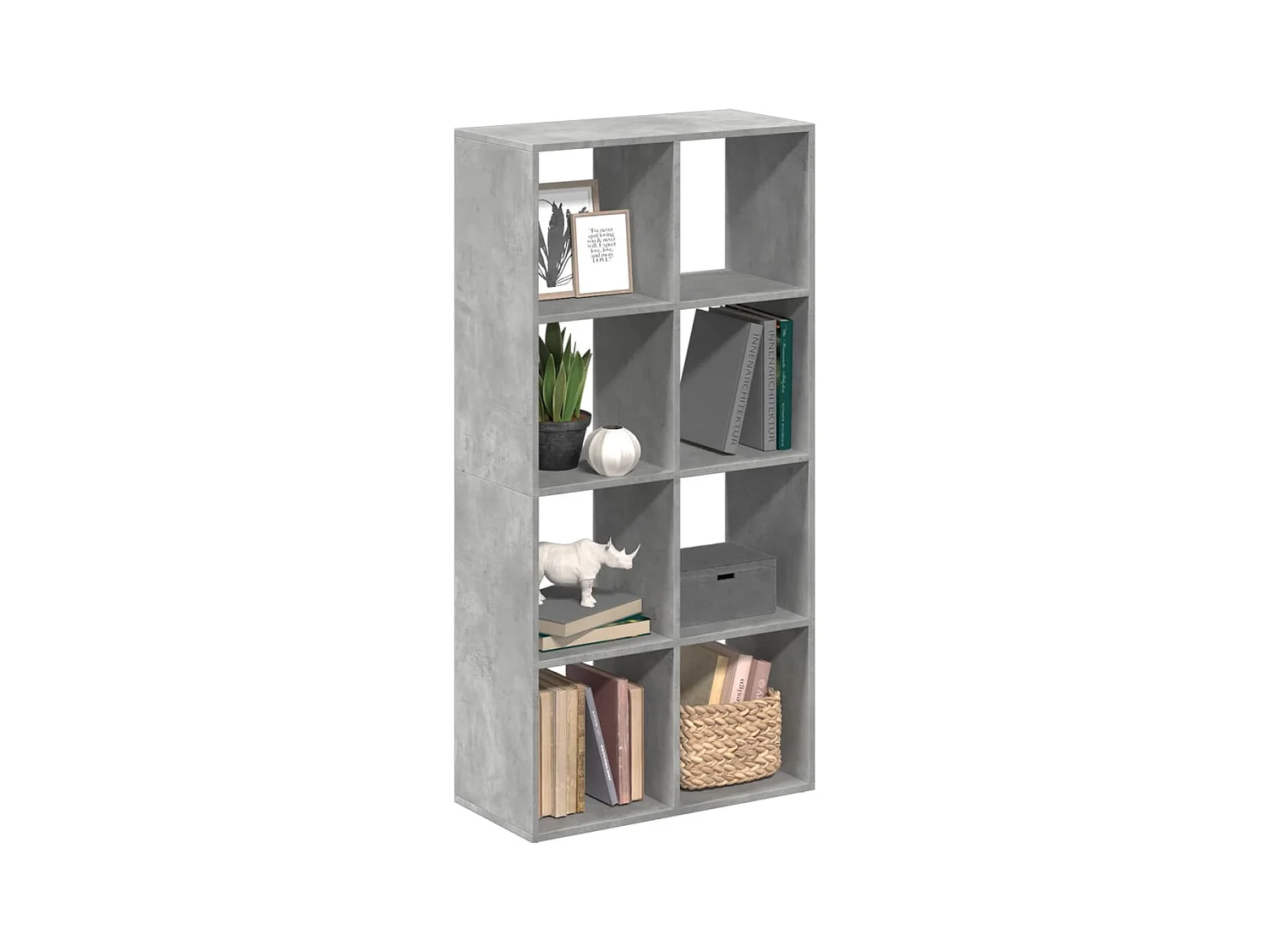 Libreria Divisorio Grigio Cemento 69,5x29x137,5cm in Truciolato