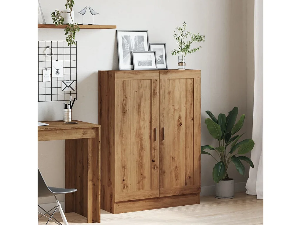 Bibliothèque chêne artisanal 82,5x30,5x115 cm bois d'ingénierie