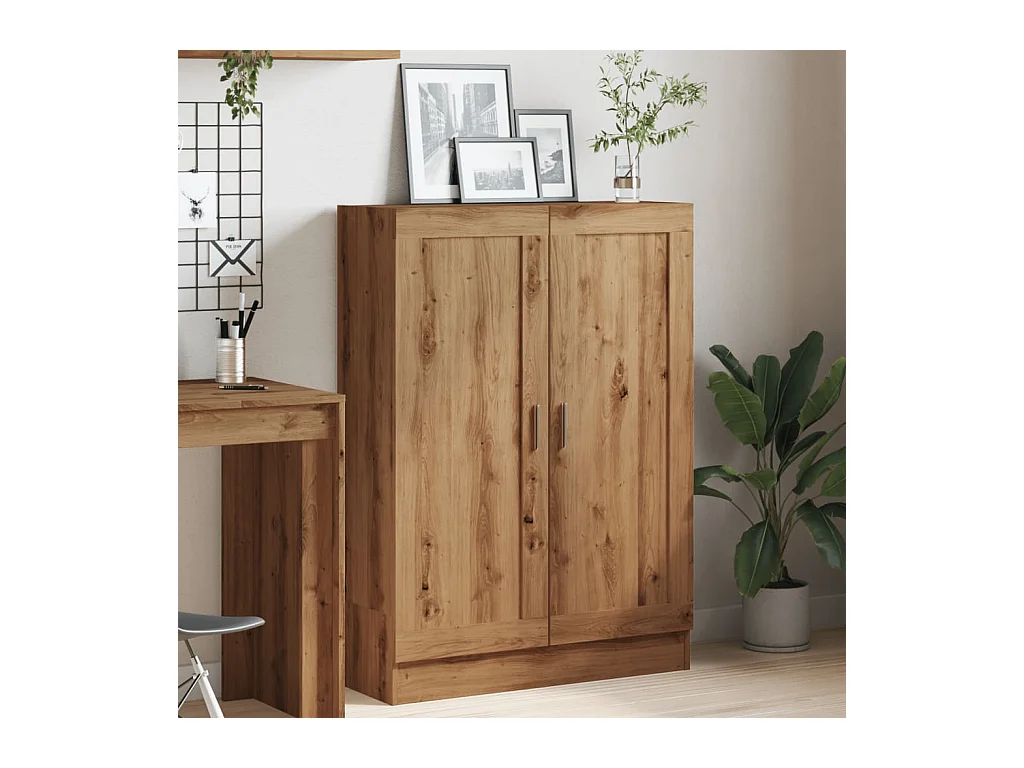 Boekenkast 82,5x30,5x115 cm bewerkt hout artisanaal eikenkleur