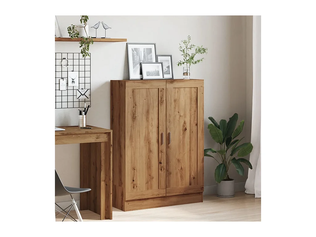 Boekenkast 82,5x30,5x115 cm bewerkt hout artisanaal eikenkleur