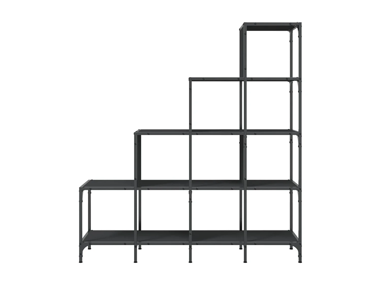 Bibliothèque noir 122x30x132 cm bois d'ingénierie et métal
