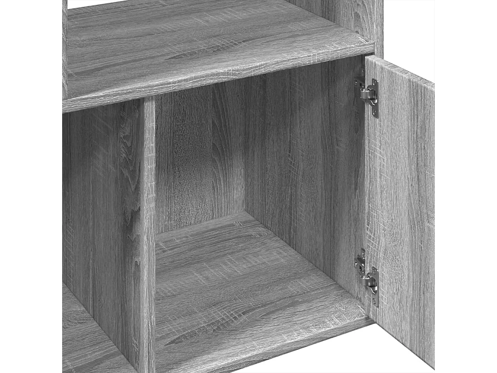 Bibliothèque gris béton 70x36x189 cm bois d'ingénierie