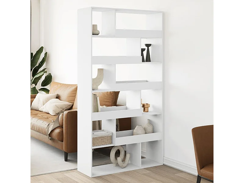 Kamerscherm 100x33x187,5 cm bewerkt hout wit