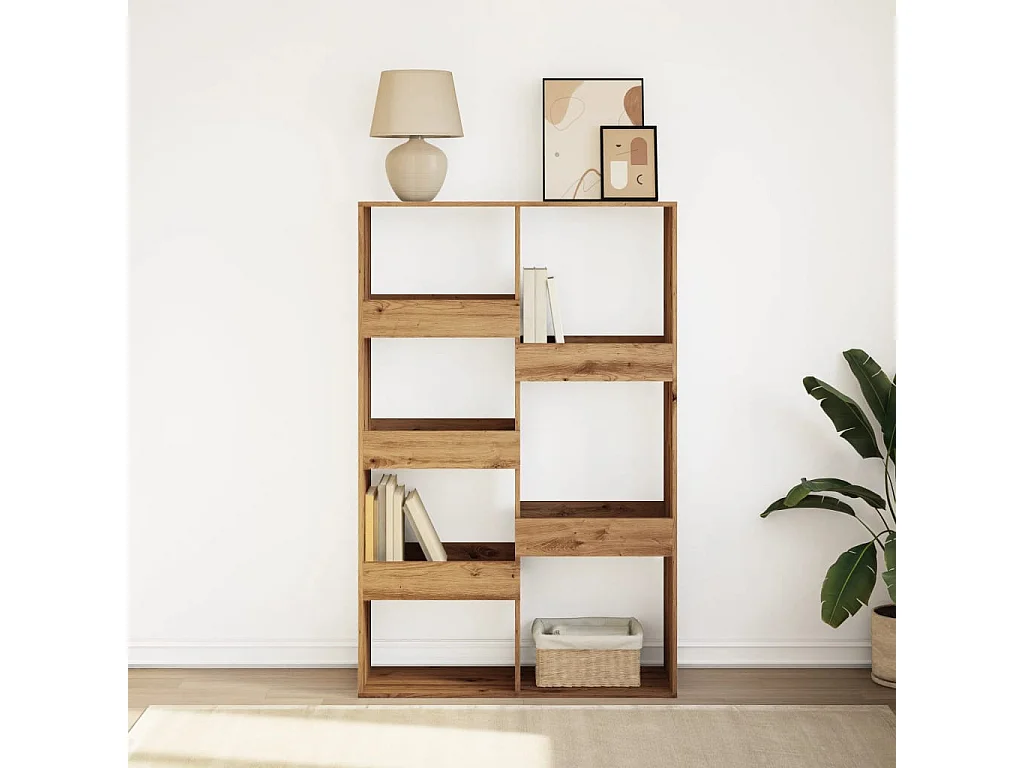 Bibliothèque chêne artisanal 100x33x155,5 cm bois d'ingénierie